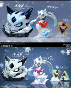 1/20 Scale World Zukan Evolution of Glalie Set & Froslass - Pokemon Resin Statue - Wang Wang Studio