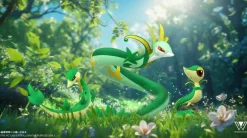 1/20 Scale World Zukan Evolution of Arbok Set & Serperior Set - Pokemon Resin Statue - Wonder Studio