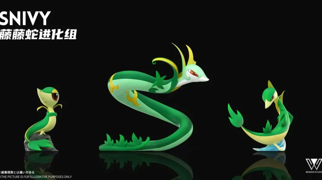 1/20 Scale World Zukan Evolution of Arbok Set & Serperior Set - Pokemon Resin Statue - Wonder Studio