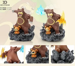 1/20 Scale World Zukan Evolution of Ursaring Set - Pokemon Resin Statue - XO Studio