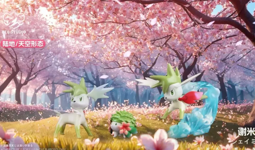1/20 Scale World Zukan Evolution of Shaymin Set - Pokemon Resin Statue - Bee Studio