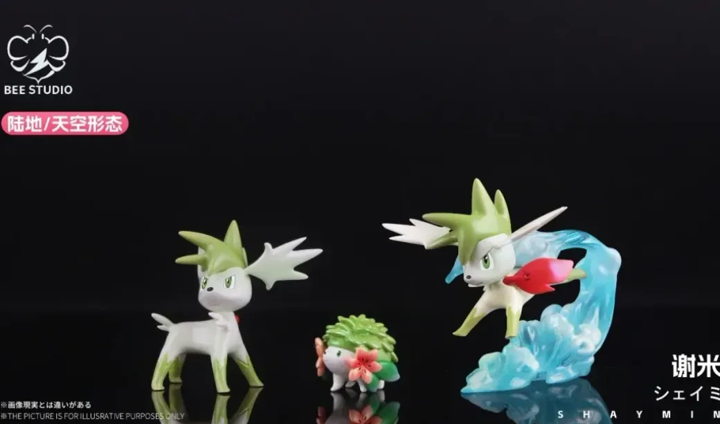 1/20 Scale World Zukan Evolution of Shaymin Set - Pokemon Resin Statue - Bee Studio
