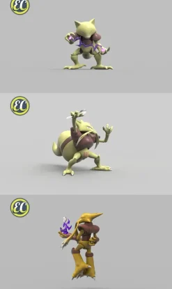 1/20 Scale World Zukan Evolution of Alakazam Set - Pokemon Statue - EC-Studio