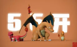 1/20 Scale World Zukan Evolution of Charizard Set & Tangrowth Set - Pokemon Resin Statue - 55Kai Tujianbuquan Studio