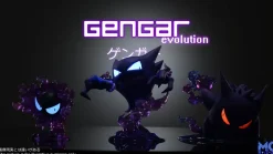 1/20 Scale World Zukan Evolutionary Combination Series Gengar Family - Pokemon Resin Statue - MG Studios