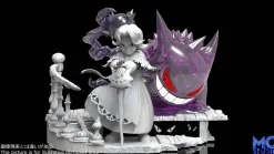 1/20 Scale World Zukan Evolutionary Combination Series Gengar Family - Pokemon Resin Statue - MG Studios