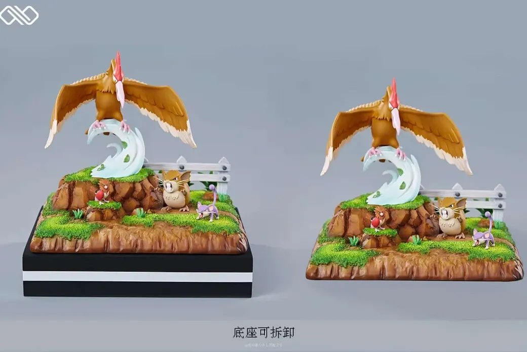 1/20 Scale World Zukan Evolution of Rattata Set & Spearow Set - Pokemon Resin Statue - Unlimited Studios