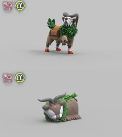 1/20 Scale World Zukan Evolution of Gogoat Set - Pokemon Resin Statue - EC-Studio