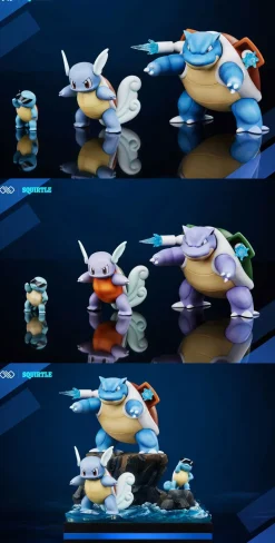 1/20 Scale World Zukan Evolution of Squirtle Set - Pokemon Resin Statue - Unlimited Studios