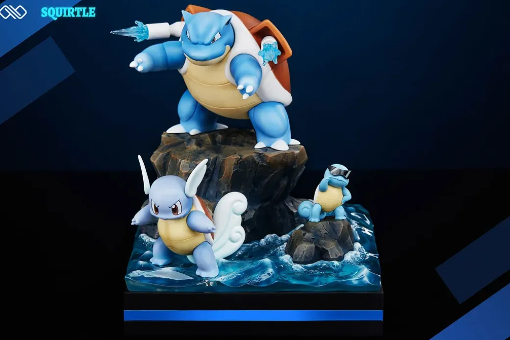 1/20 Scale World Zukan Evolution of Squirtle Set - Pokemon Resin Statue - Unlimited Studios