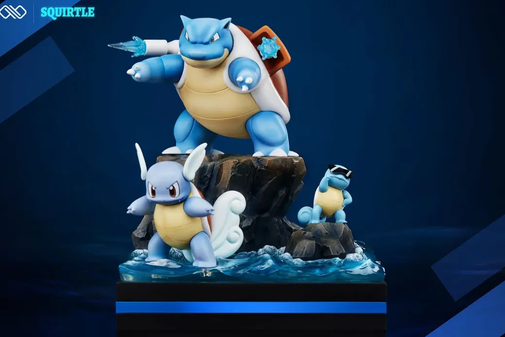 1/20 Scale World Zukan Evolution of Squirtle Set - Pokemon Resin Statue - Unlimited Studios
