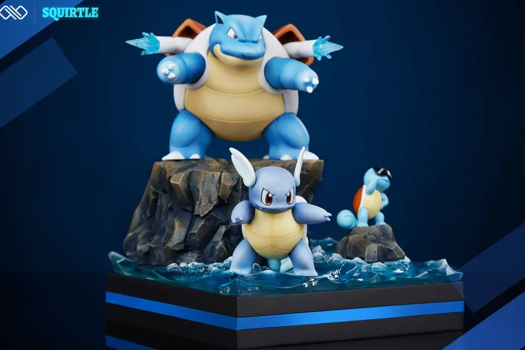 1/20 Scale World Zukan Evolution of Squirtle Set - Pokemon Resin Statue - Unlimited Studios