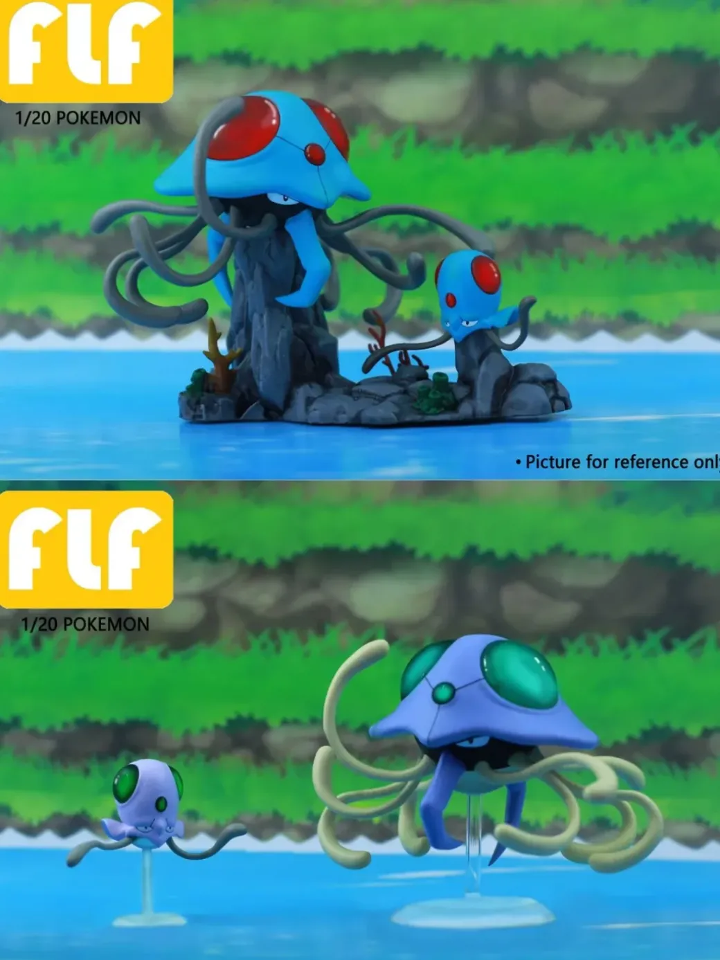 1/20 Scale World Zukan Evolution of Tentacool Set - Pokemon Resin Statue - FLF Studio