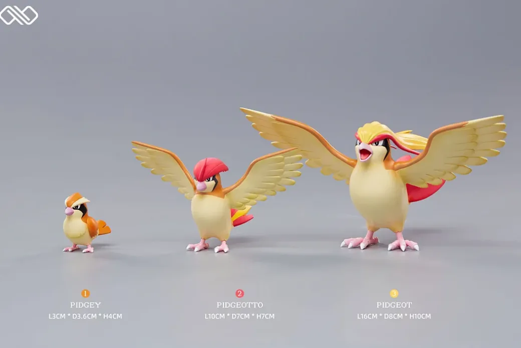 1/20 Scale World Zukan Evolution of Pidgeot Set - Pokemon Resin Statue - Unlimited Studios