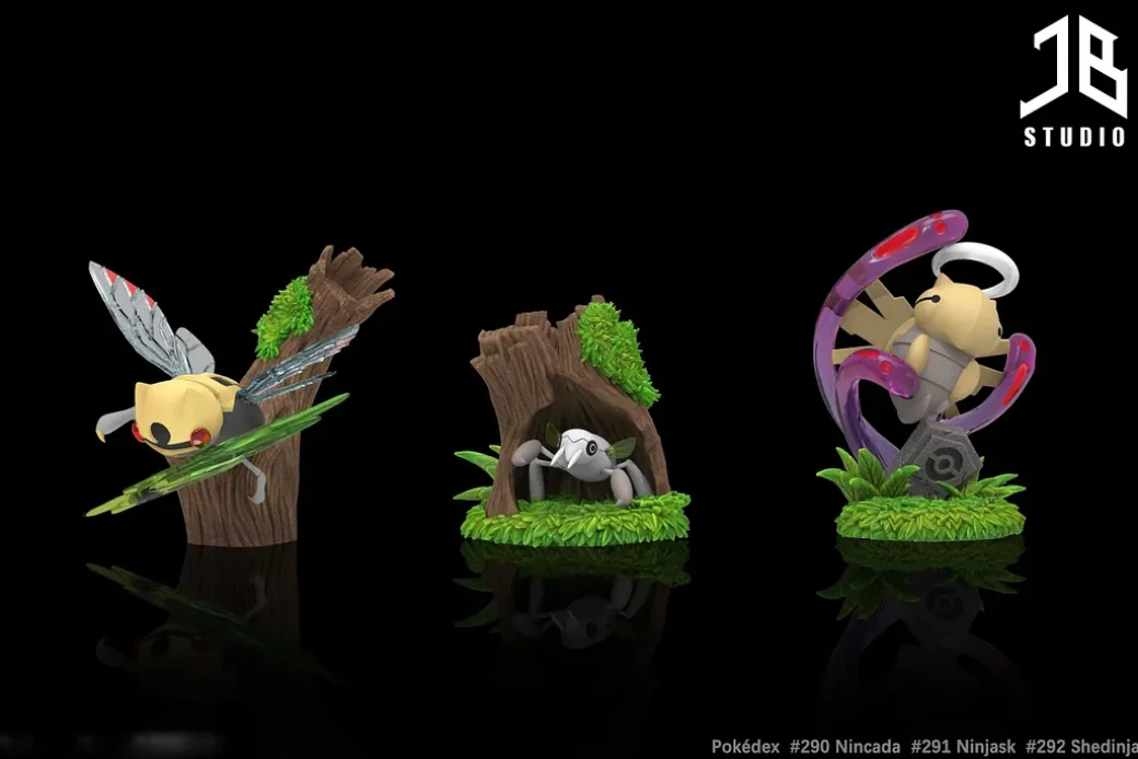 1/20 Scale World Zukan Evolution of Nincada Set - Pokemon Resin Statue - JB Studio