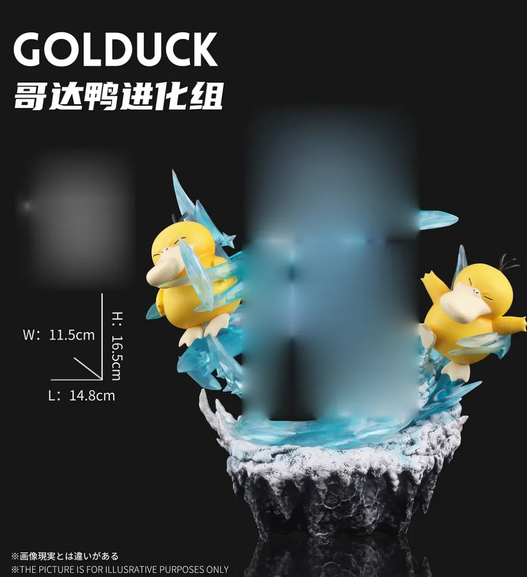 1/20 Scale World Zukan Evolution of Golduck Set - Pokemon Resin Statue - Wonder Studio