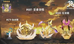 1/20 Scale World Zukan Evolution of Aegislash Set - Pokemon Resin Statue - JB Studio
