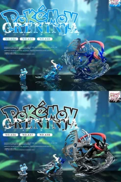 1/20 Scale World Zukan Evolution of Greninja Set - Pokemon Statue - DaiDai Studio