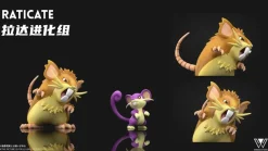 1/20 Scale World Zukan Evolution of Raticate Set - Pokemon Statue - Wonder Studio