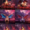 1/20 Scale World Zukan Evolution of Charizard Set & Mega Charizard Y 2.0 - Pokemon Resin Statue - MD-Studio
