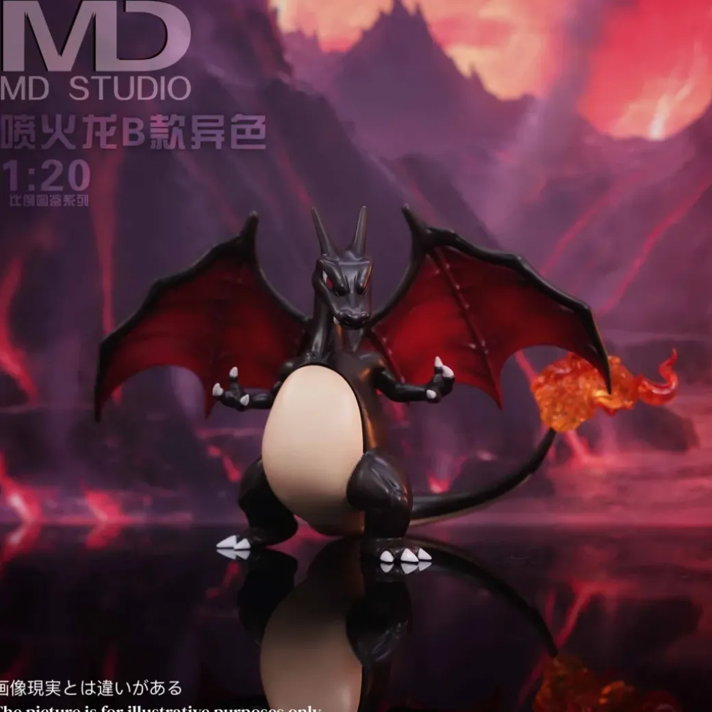 1/20 Scale World Zukan Evolution of Charizard Set & Mega Charizard Y 2.0 - Pokemon Resin Statue - MD-Studio