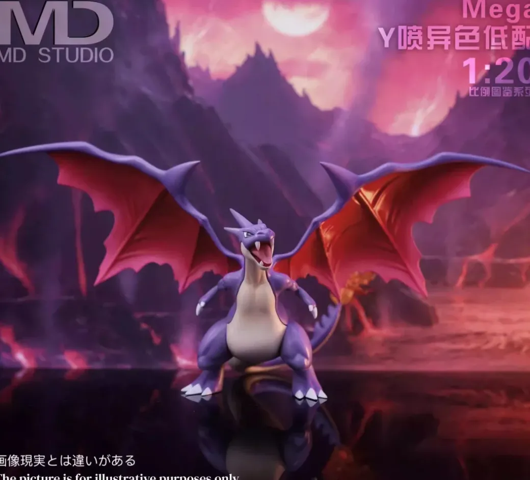 1/20 Scale World Zukan Evolution of Charizard Set & Mega Charizard Y 2.0 - Pokemon Resin Statue - MD-Studio