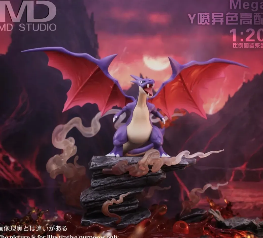 1/20 Scale World Zukan Evolution of Charizard Set & Mega Charizard Y 2.0 - Pokemon Resin Statue - MD-Studio