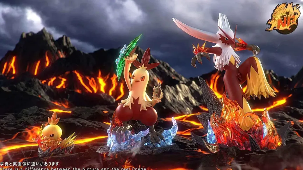 1/20 Scale World Zukan Evolution of Blaziken Set - Pokemon Resin Statue - NP Studio