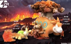 1/20 Scale World Zukan Evolution of Camerupt with LED - Pokemon Resin Statue - ZR Studios