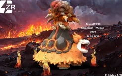 1/20 Scale World Zukan Evolution of Camerupt with LED - Pokemon Resin Statue - ZR Studios