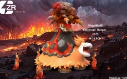 1/20 Scale World Zukan Evolution of Camerupt with LED - Pokemon Resin Statue - ZR Studios