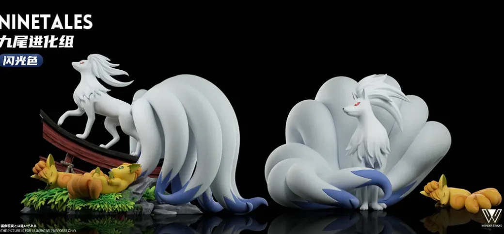 1/20 Scale World Zukan Evolution of Ninetales Set & Komala - Pokemon Resin Statue - Wonder Studio