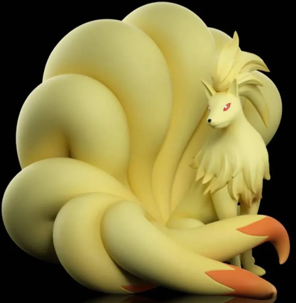1/20 Scale World Zukan Evolution of Ninetales Set & Komala - Pokemon Resin Statue - Wonder Studio