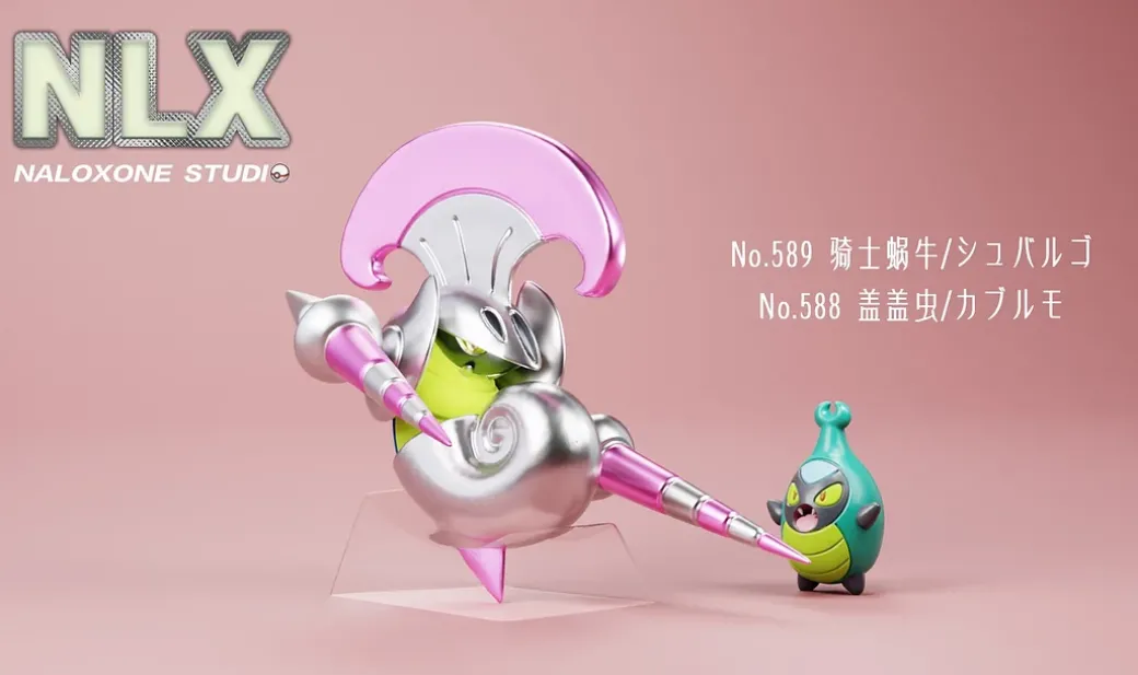 1/20 Scale World Zukan Evolution of Escavalier Set & Accelgor Set - Pokemon Resin Statue - Naloxone Studio