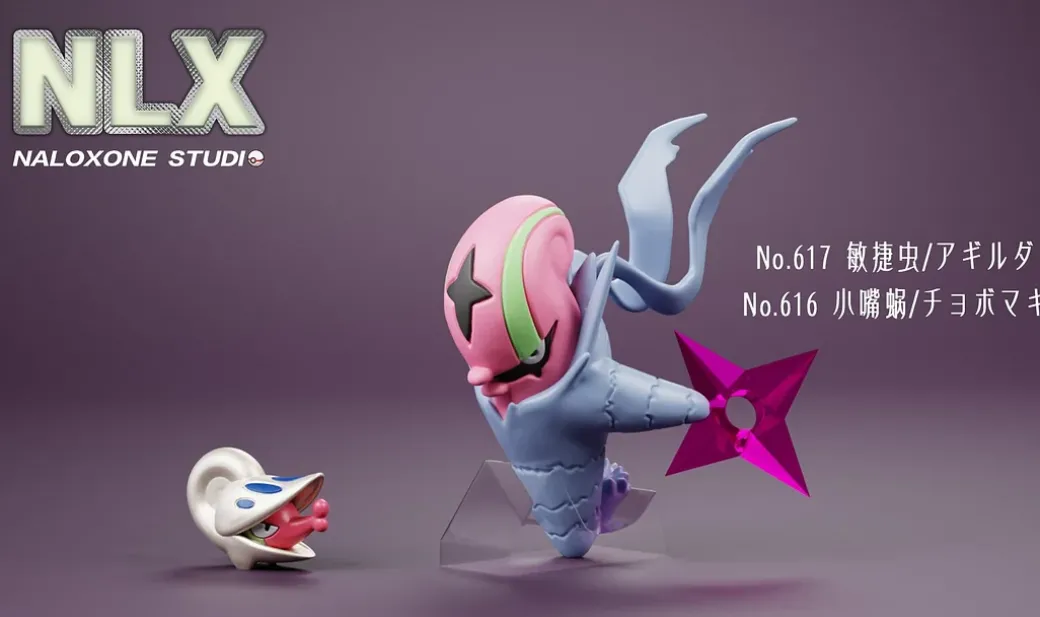 1/20 Scale World Zukan Evolution of Escavalier Set & Accelgor Set - Pokemon Resin Statue - Naloxone Studio