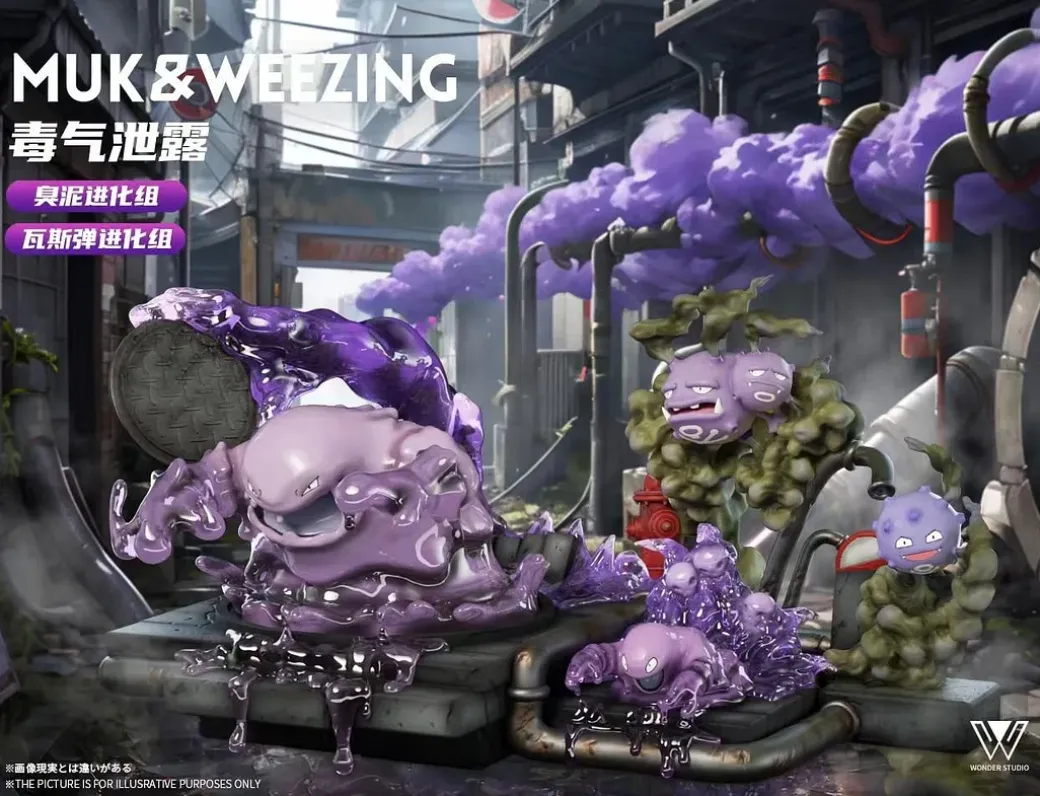 1/20 Scale World Zukan Evolution of Grimer Set & Koffing Set - Pokemon Resin Statue - Wonder Studio