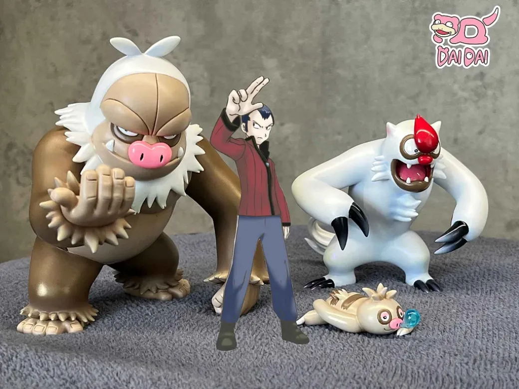 1/20 Scale World Zukan Evolution of Slaking Set - Pokemon Resin Statue - DaiDai Studio