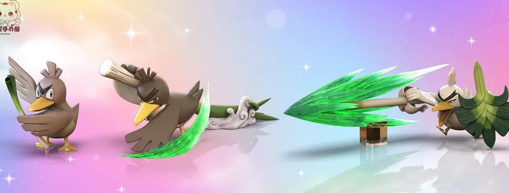 1/20 Scale World Zukan Farfetch'd & Galar Farfetch'd & Sirfetch'd - Pokemon Statue - MiaoLi Studio