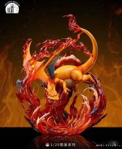 1/20 Scale World Zukan Flamethrower Charizard - Pokemon Resin Statue - Amazing Museum Studio