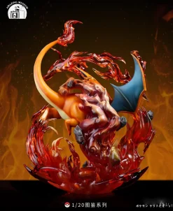 1/20 Scale World Zukan Flamethrower Charizard - Pokemon Resin Statue - Amazing Museum Studio