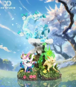 1/20 Scale World Zukan Glaceon & Sylveon & Leafeon - Pokemon Resin Statue - XO Studio
