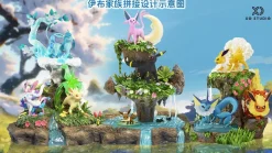 1/20 Scale World Zukan Glaceon & Sylveon & Leafeon - Pokemon Resin Statue - XO Studio