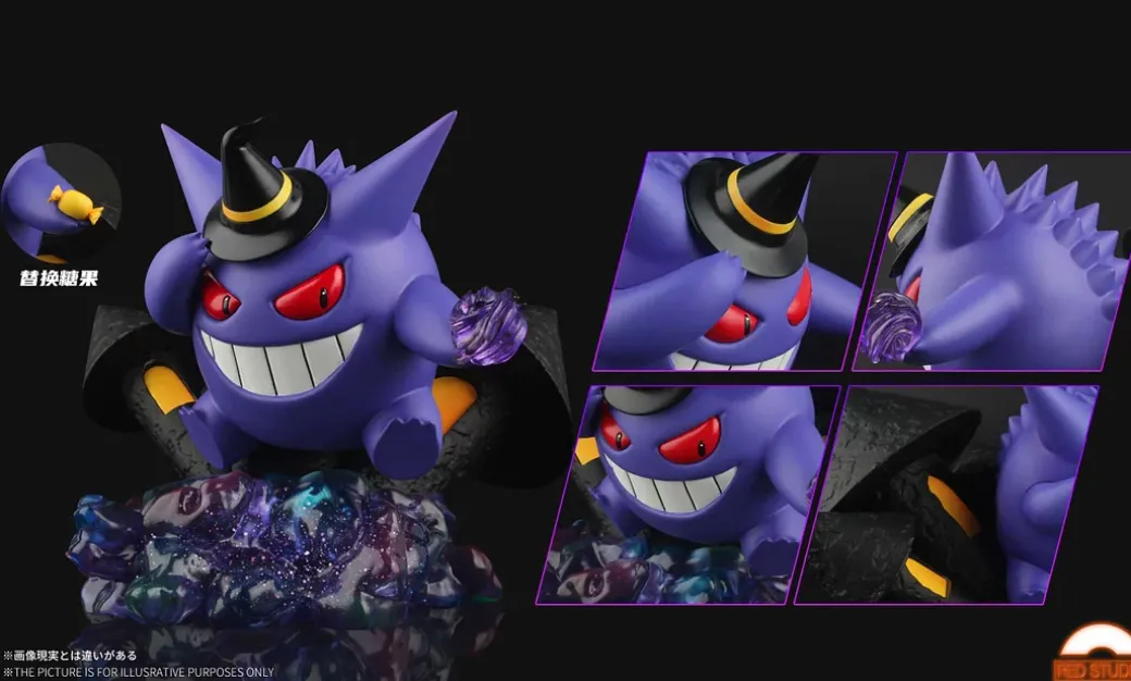 1/20 Scale World Zukan Halloween Limited Gengar - Pokemon Resin Statue - Red Studio