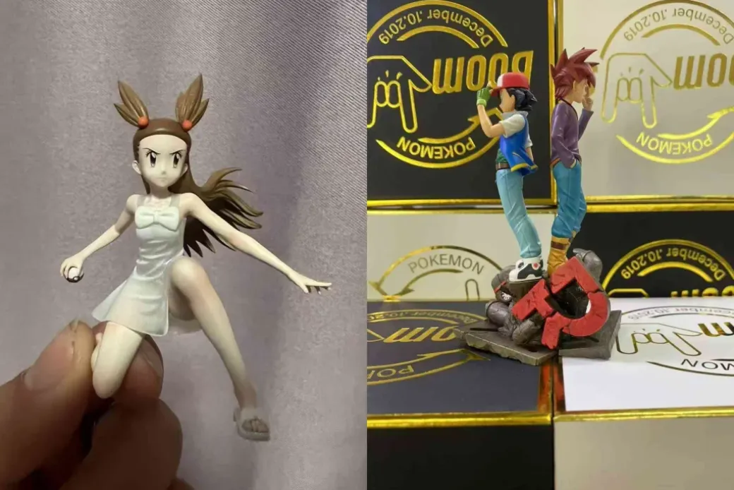1/20 Scale World Zukan Jasmine & Ash Ketchum & Blue Oak - Pokemon Resin Statue - Boom Studio