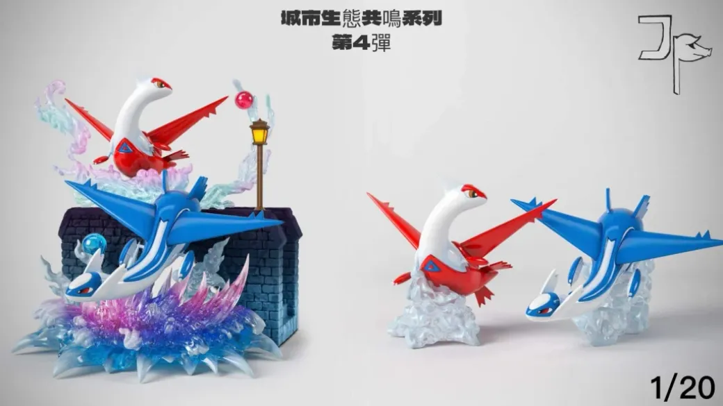 1/20 Scale World Zukan Latias & Latios - Pokemon Resin Statue - JP Studio