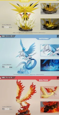 1/20 Scale World Zukan Legendary Birds Set - Pokemon Resin Statue - VS Studio