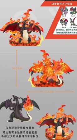 1/20 Scale World Zukan Leon & Charizard - Pokemon Resin Statue - QN Studios