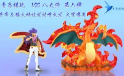 1/20 Scale World Zukan Leon & Charizard - Pokemon Resin Statue - QN Studios