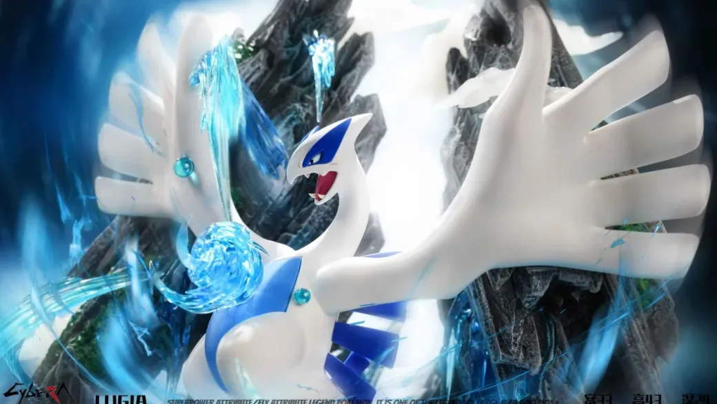 1/20 Scale World Zukan Lugia with LED - Pokemon Resin Statue - Cybera-Studios