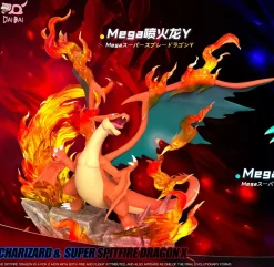 1/20 Scale World Zukan Mega Charizard X & Mega Charizard Y - Pokemon Resin Statue - DaiDai Studio